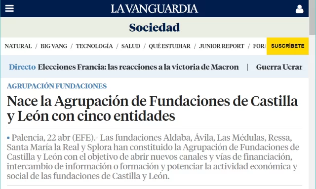 Nace la Agrupación de Fundaciones de Castilla y León con cinco entidades
